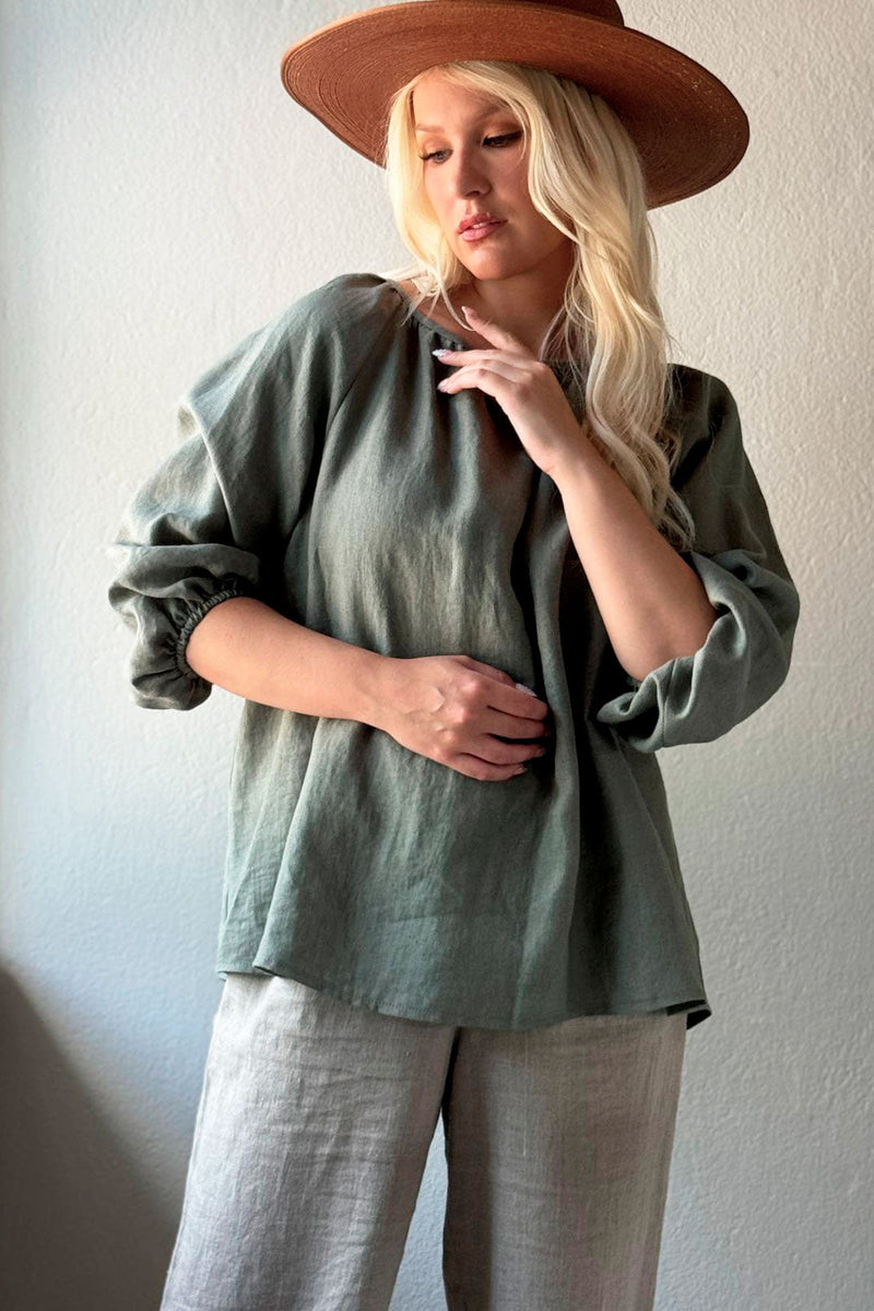 Analise linen shirt, camo