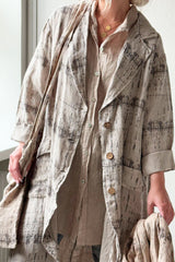 Aniston linen coat, cashmere print