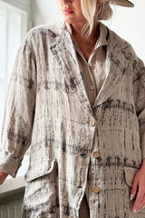 Aniston linen coat, cashmere print