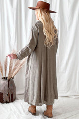 Aniston linen coat, taupe