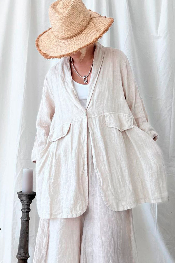 Annabelle linen jacket, sand