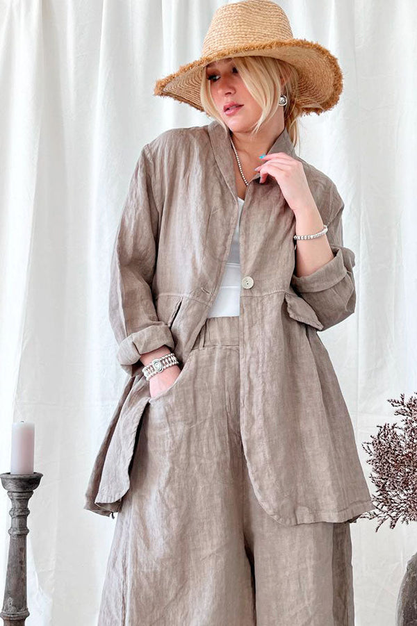 Annabelle linen jacket, taupe