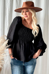 Antoinette linen shirt, black