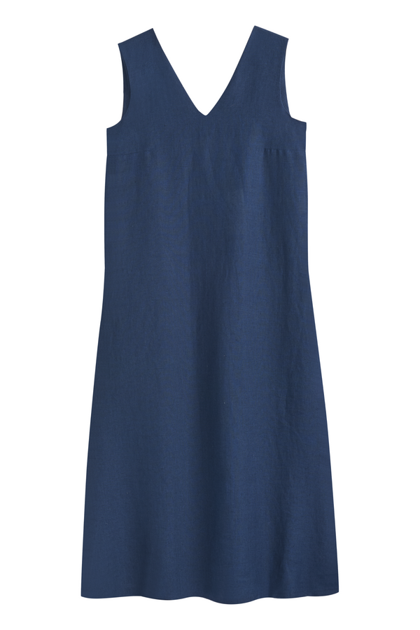 Ariel linen dress, navy