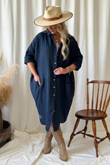 Artist pellavamekko, navy
