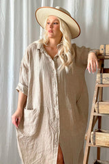 Artist shirt dress, cashmere