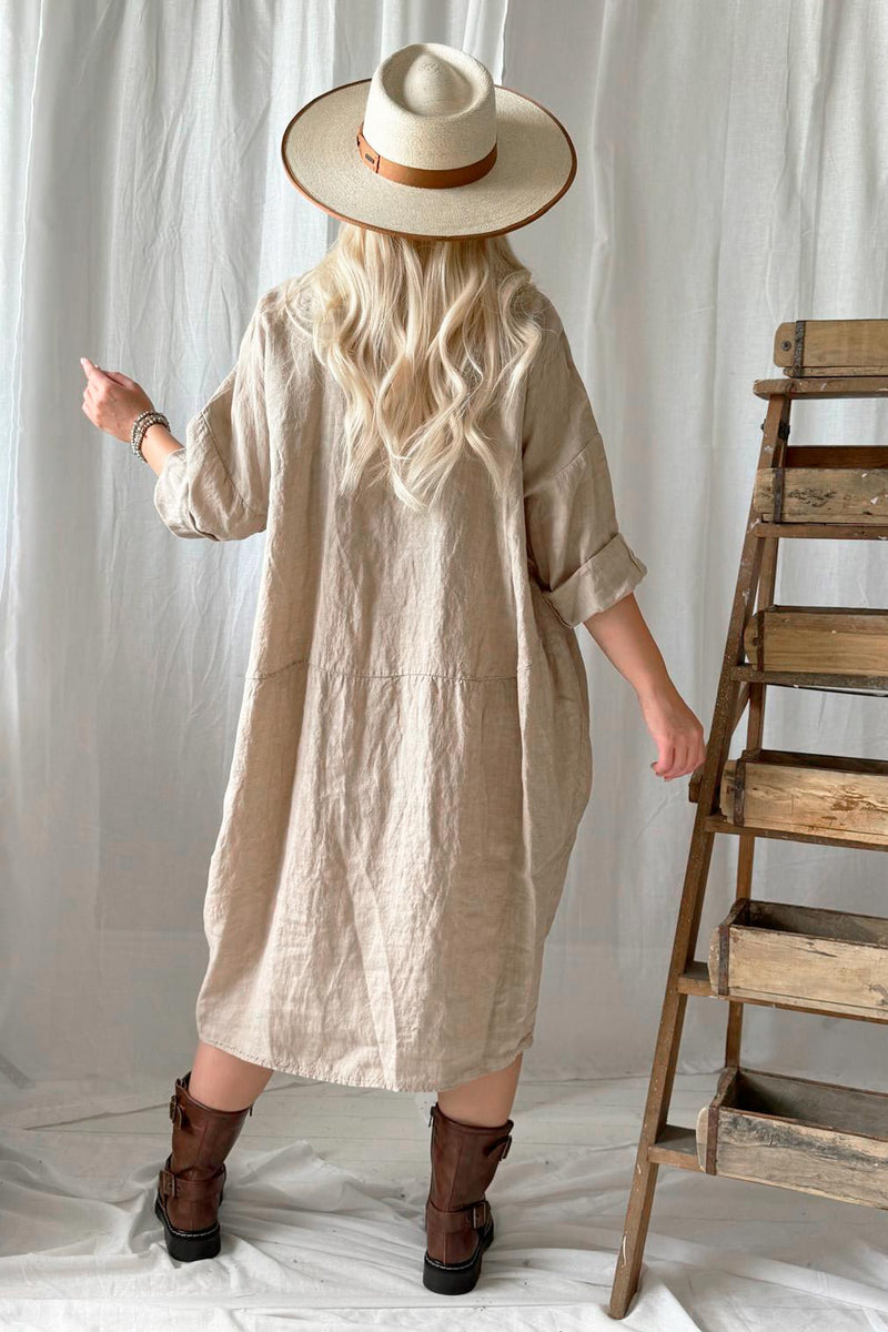 Artist shirt dress, cashmere