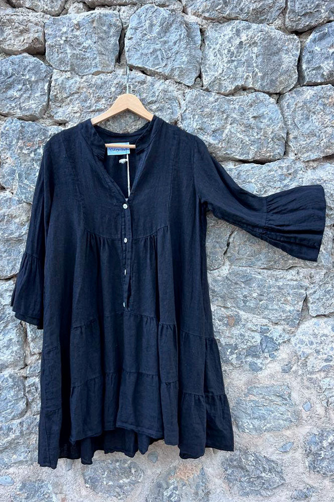 Ashley linen dress, black