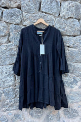 Ashley linen dress, black