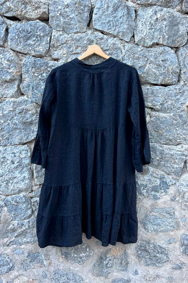 Ashley linen dress, black