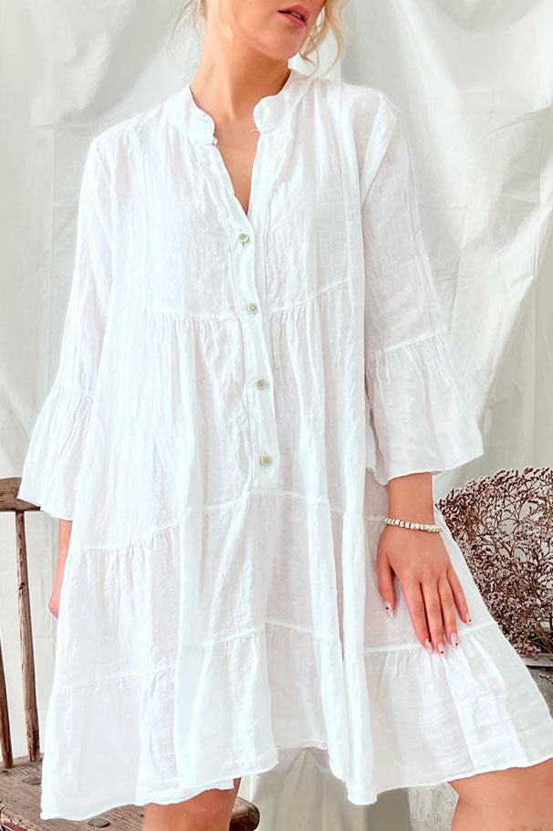 Ashley linen dress, white