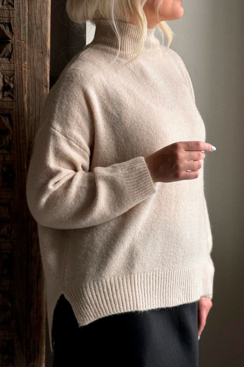 Ashlyn alpaca blend sweater, beige