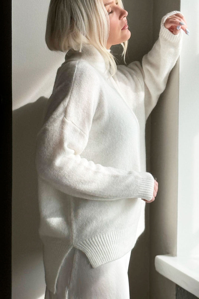 Ashlyn alpaca blend sweater, off white