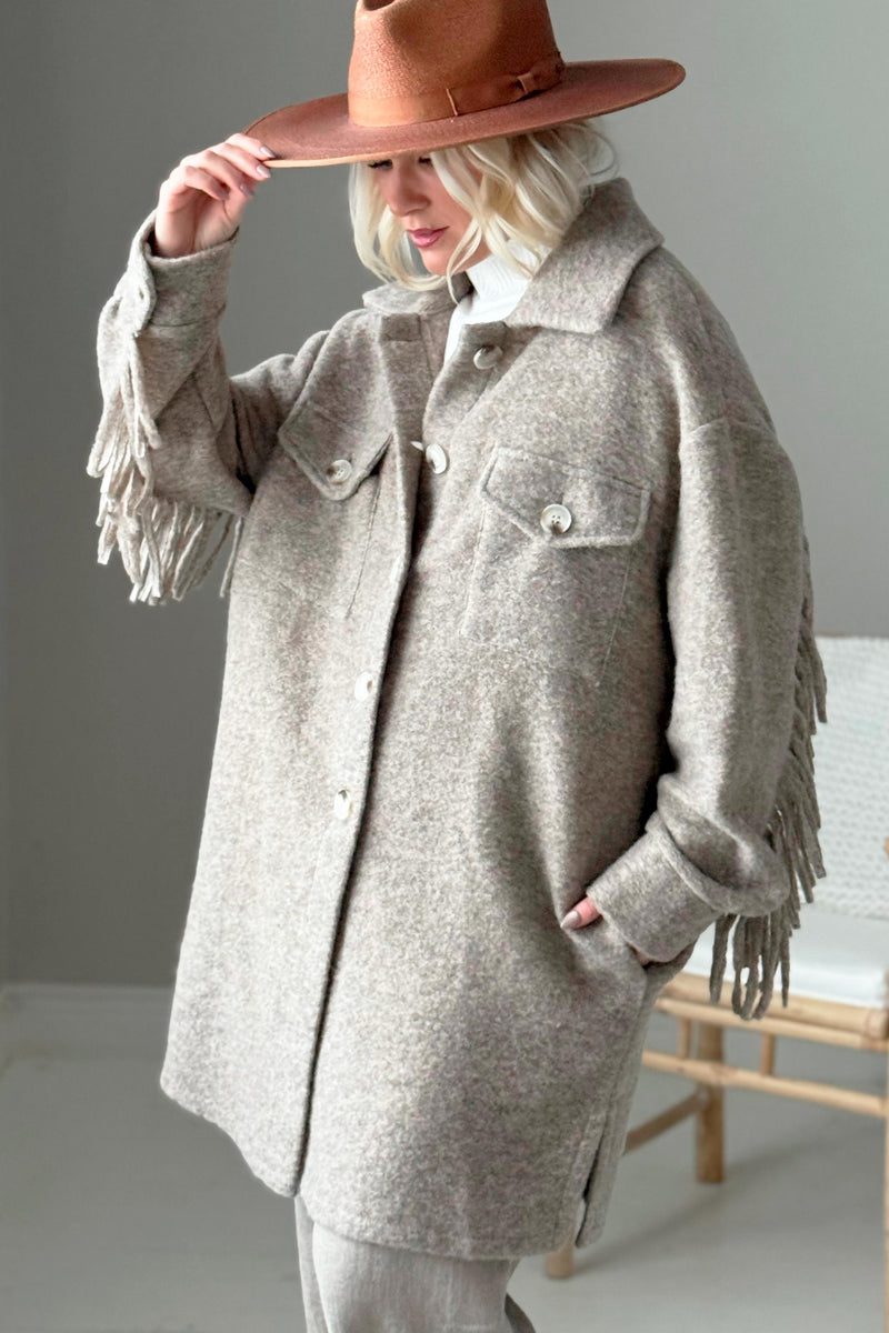 Aurore wool blend jacket, taupe grey