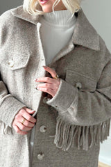 Aurore wool blend jacket, taupe grey