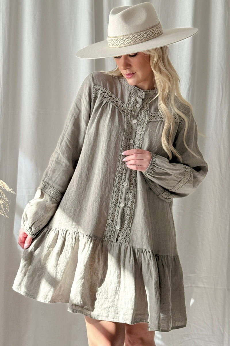 Avelle pellavatunika, taupe