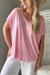 Avril modal t-shirt, light pink