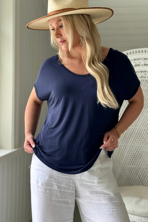 Avril modal t-paita, navy