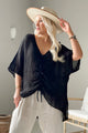 Azura linen top, black