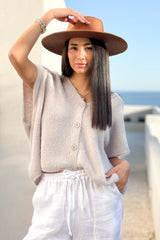 Alba knit vest, pearl grey