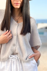 Alba knit vest, pearl grey