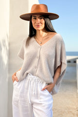 Alba knit vest, pearl grey