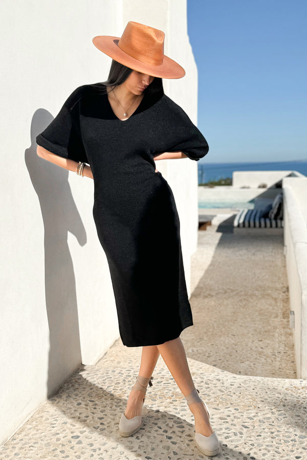 In the moment knit dress, black