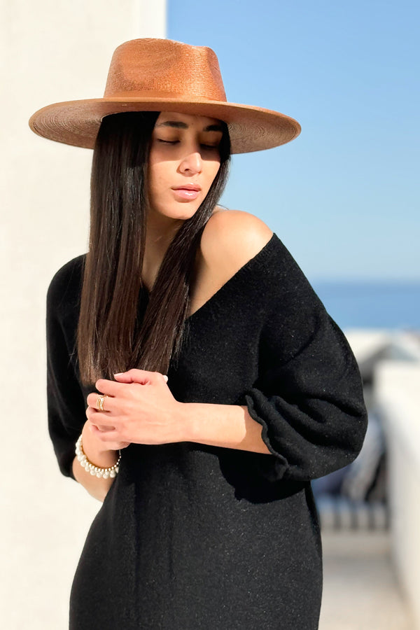 In the moment knit dress, black