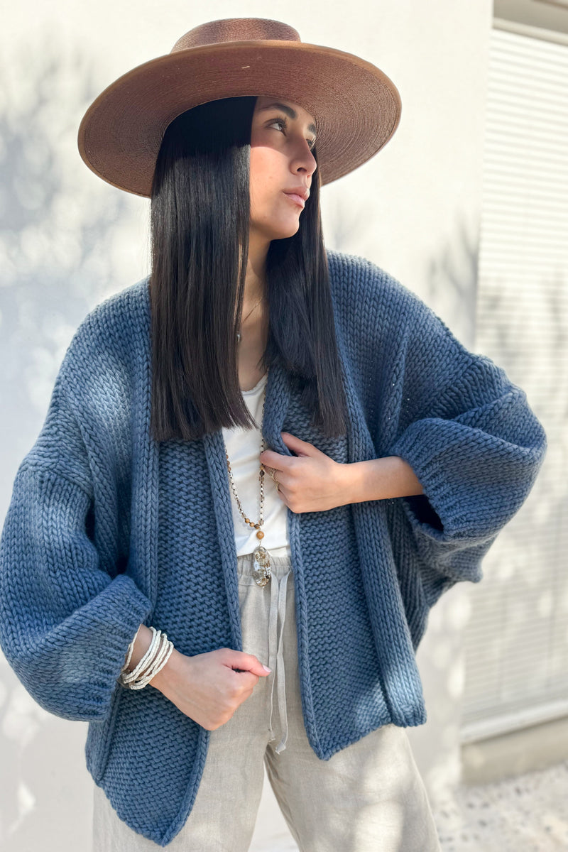 Soft cloud cardigan, blue