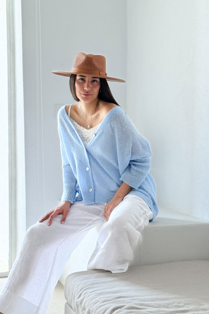 Isadora cardigan, ice blue