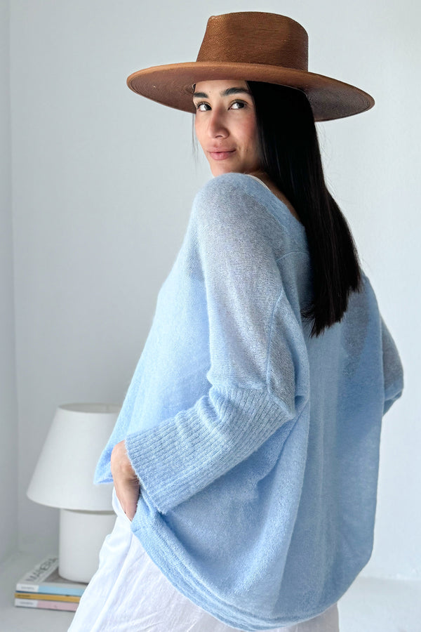 Isadora cardigan, ice blue