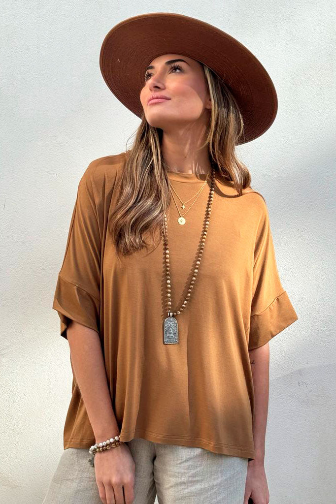 Bamboo oversized t-shirt, amber