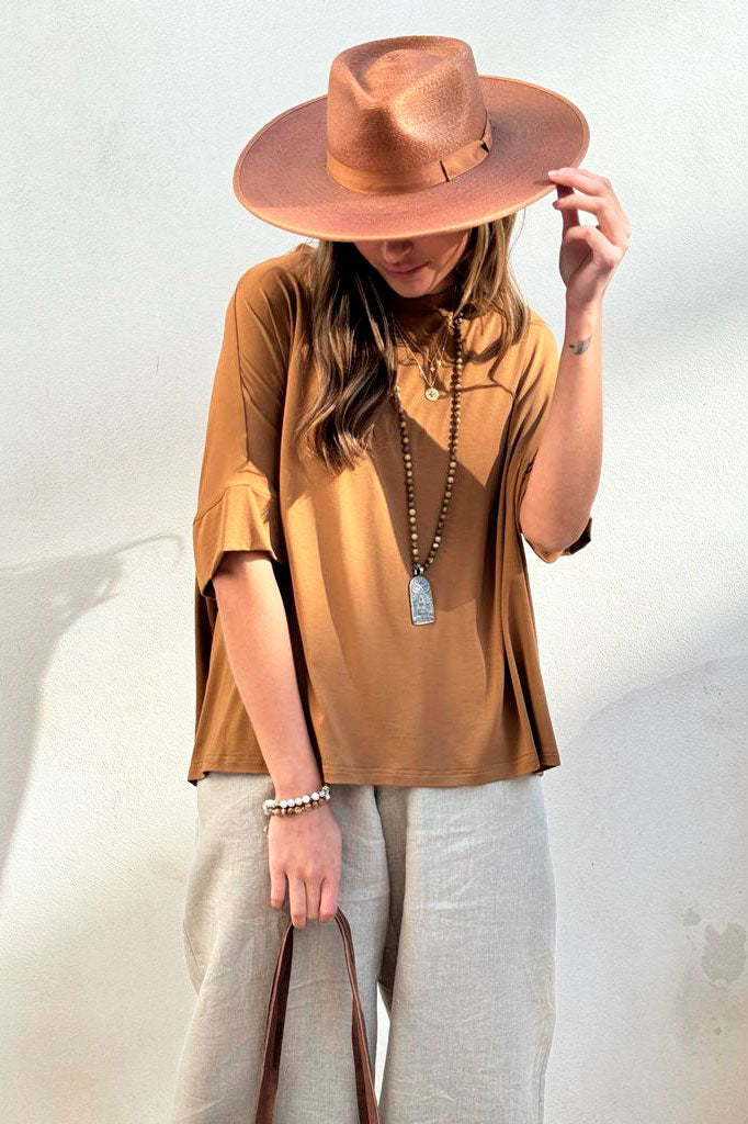 Bamboo oversized t-shirt, amber