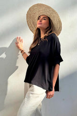 Bamboo oversized t-paita, musta