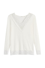 Bamboo Lace Divine pitkähihainen paita, valkoinen