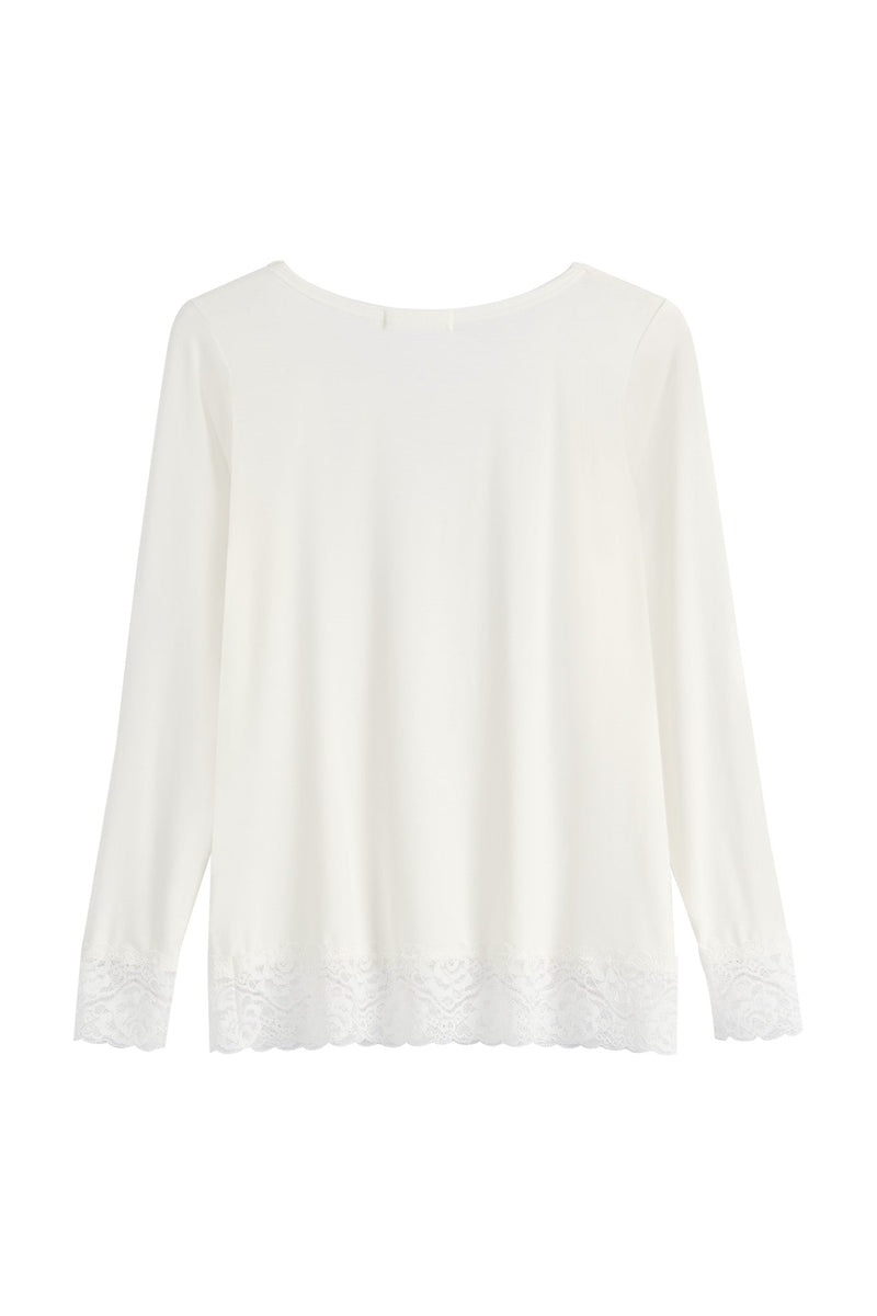 Bamboo Lace Divine pitkähihainen paita, valkoinen