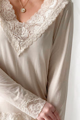 Bamboo Lace Divine long-sleeved shirt, beige