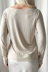 Bamboo Lace Divine long-sleeved shirt, beige