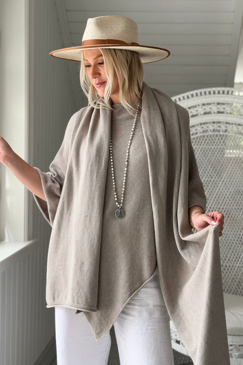 Bea viskoosi-neulehuivi, taupe