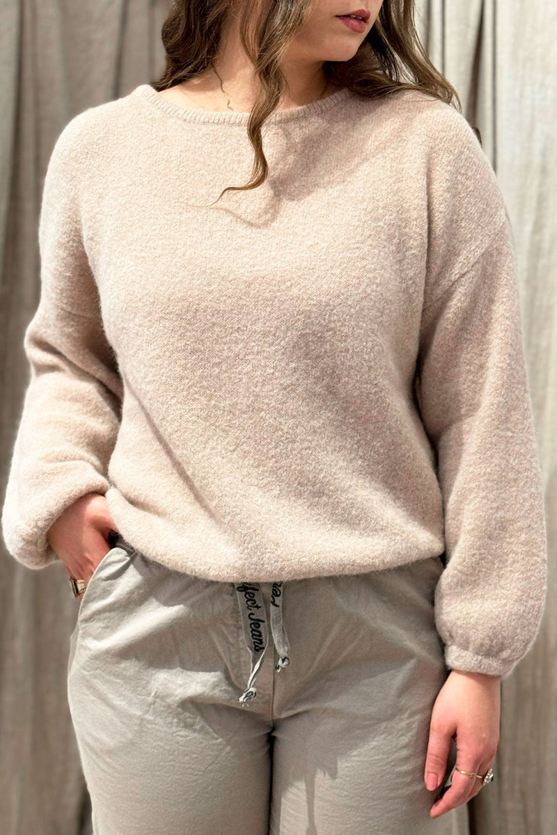 Becca alpaca blend jumper, beige