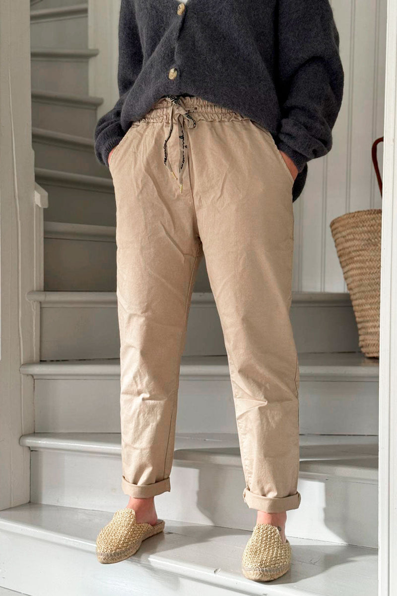 Bengaline cotton joggers, cashmere