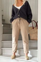 Bengaline cotton joggers, cashmere