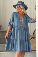 Bethany pellavamekko, denim blue