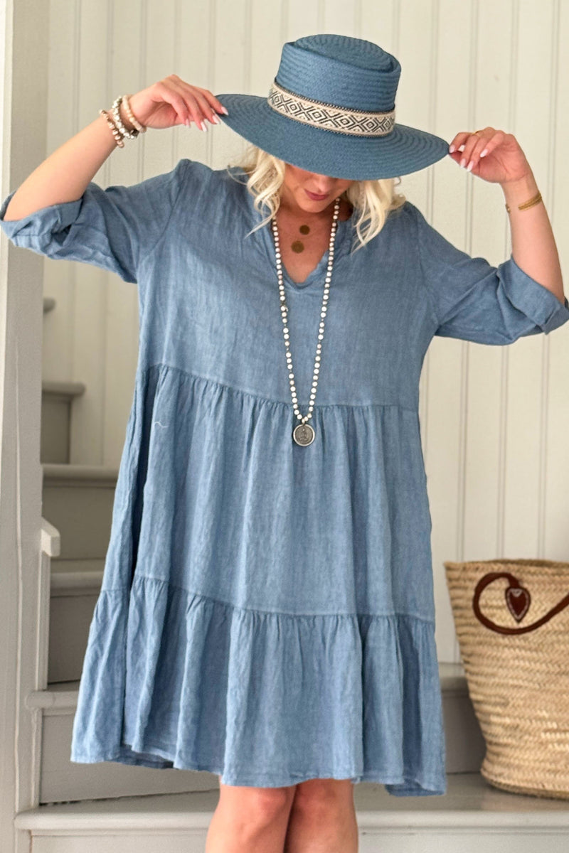 Bethany pellavamekko, denim blue
