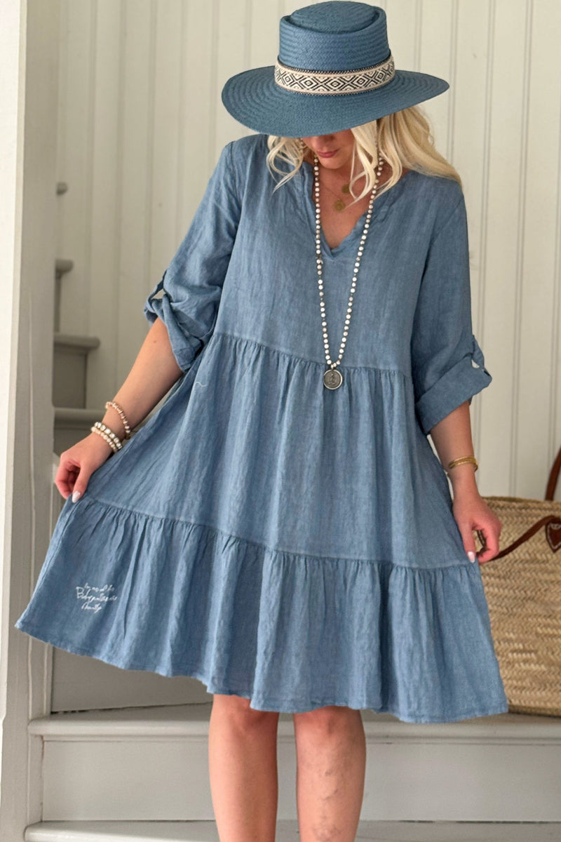 Bethany pellavamekko, denim blue