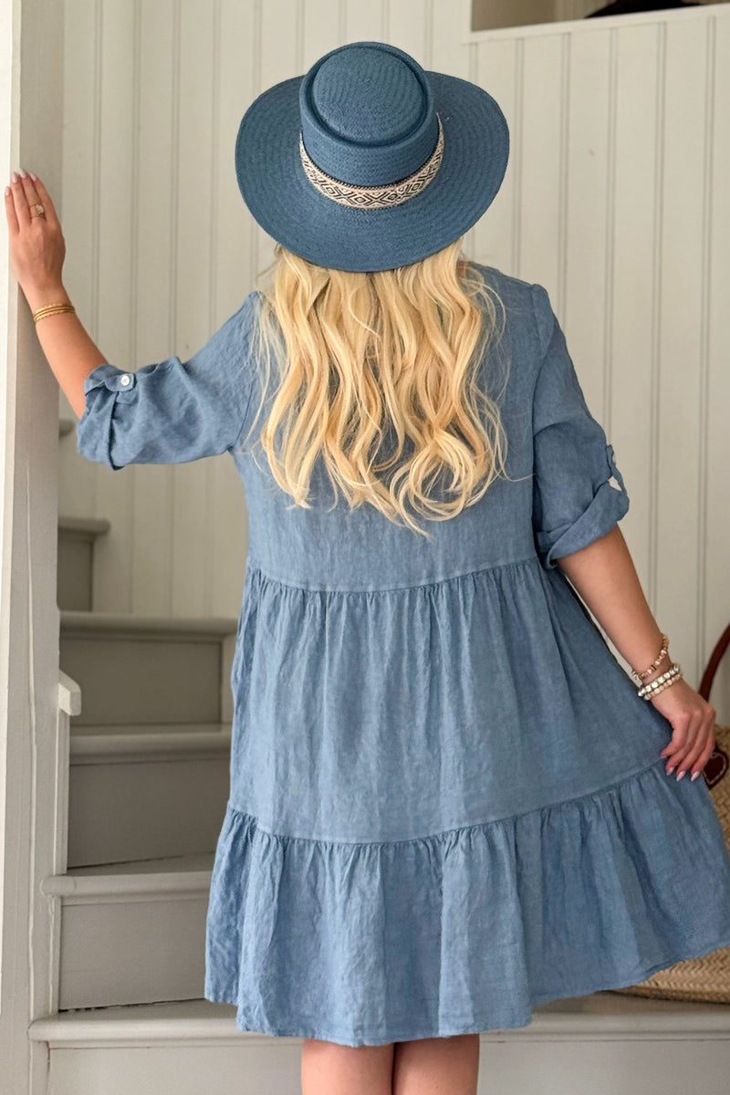 Bethany pellavamekko, denim blue