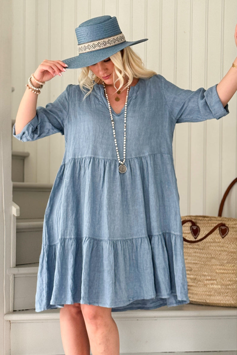 Bethany pellavamekko, denim blue