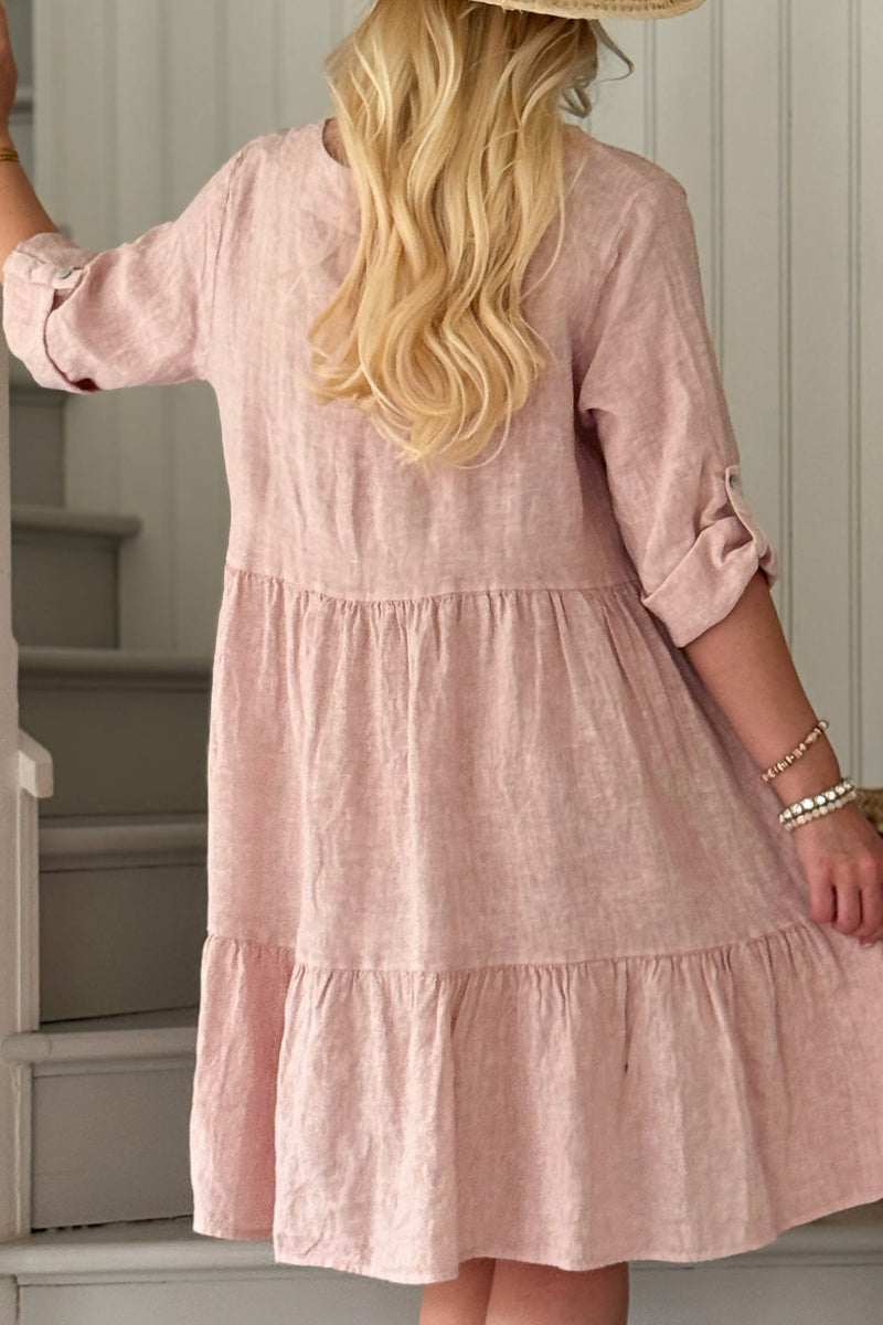 Bethany pellavamekko, vaaleanpunainen