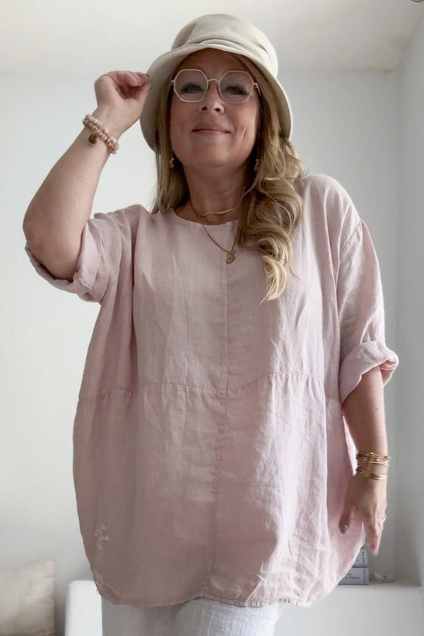 Bianca linen tunic, light pink