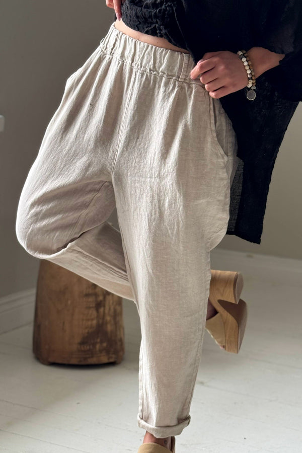 Bohemiana linen joggers, sand